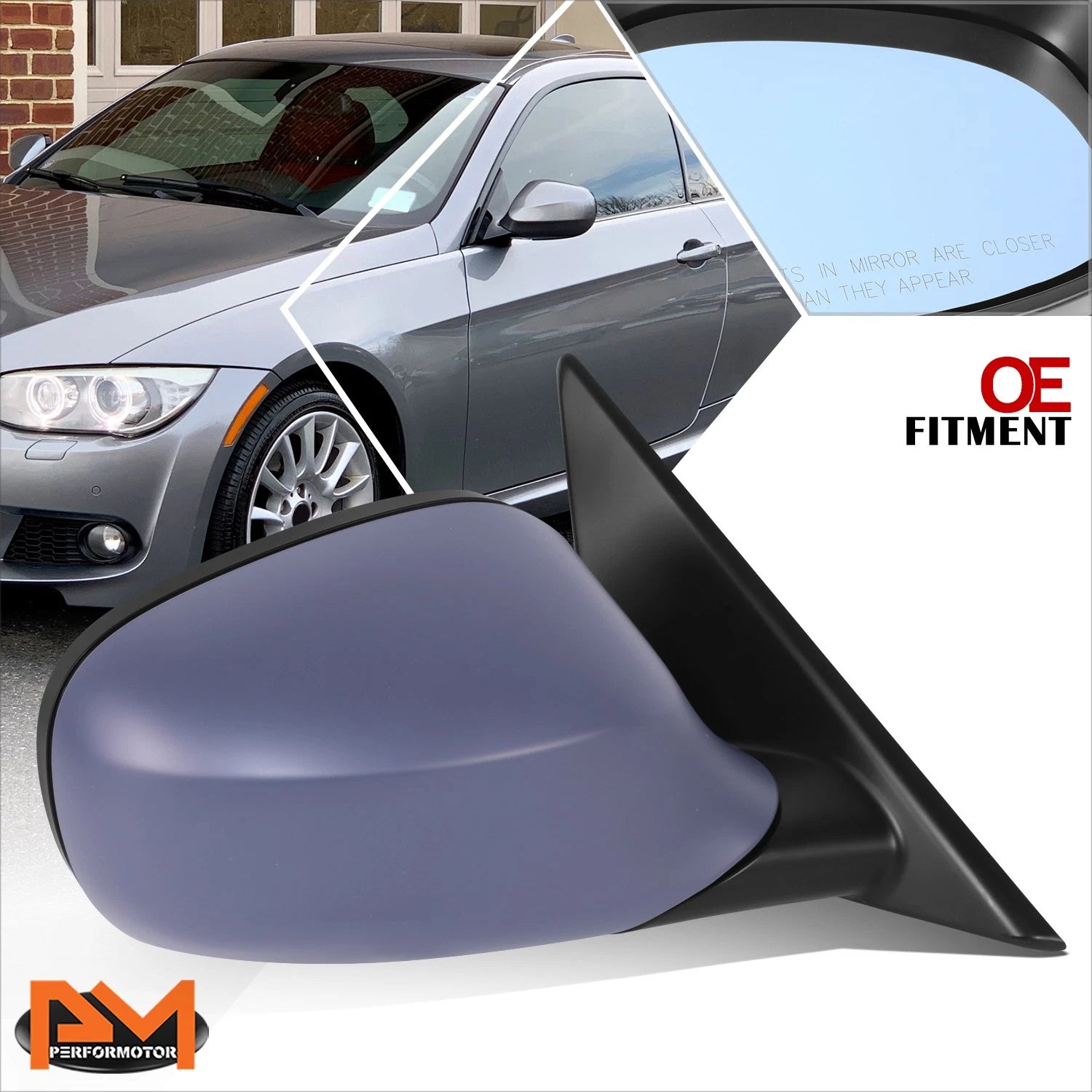 Power Heated Blue Glass Side Mirror for BMW 3-Series (2009–2012)