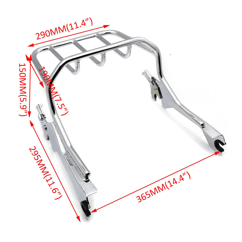 Chromed Holdfast 2-Up Luggage Carrier Rack for Harley FLFB FLFBS FXBR RXBRS (2018–2023)