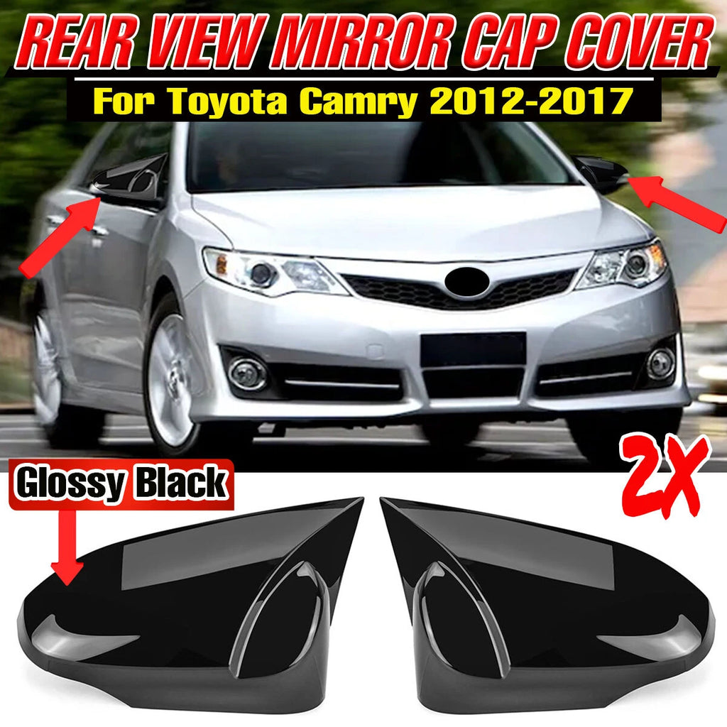 Glossy Black Add-on Rear View Side Mirror Cover Cap for Toyota Camry (2012–2017)