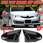 Glossy Black Add-on Rear View Side Mirror Cover Cap for Toyota Camry (2012–2017)