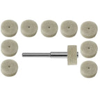 Felt Buffing Polishing Wheels Set of 10 with Mandrel for Rotary Tools