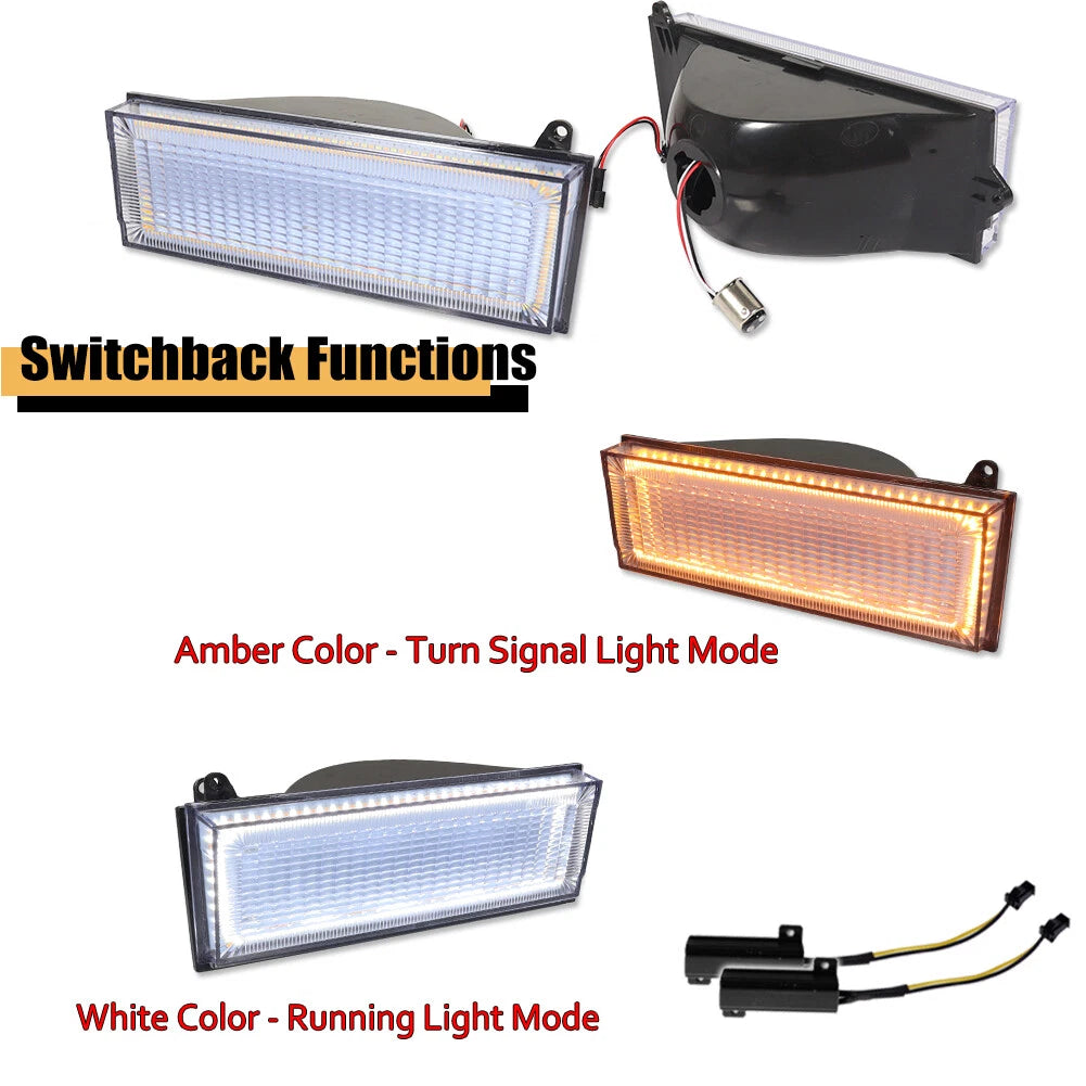 Switchback LED Front Turn Signal Lights for Jeep Cherokee Comanche (1984–1996)