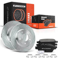 Set of 6 Rear Drilled Rotors & Ceramic Brake Pads for Ford Fusion (2013–2020)