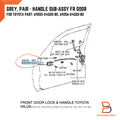 Grey Inner Front Door Handle Pair for Toyota Hilux (1997-2004)