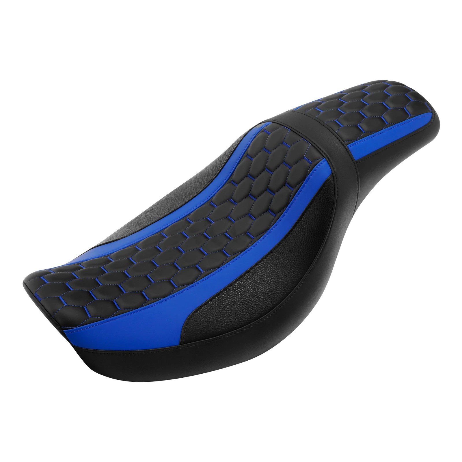 Driver Passenger Seat for Harley Dyna Fat Bob Low Rider (2006–2017) Black Blue