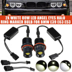160W LED Angel Eyes Halo Ring Marker Light Bulbs for BMW E39 E63 E65 (1997–2006)