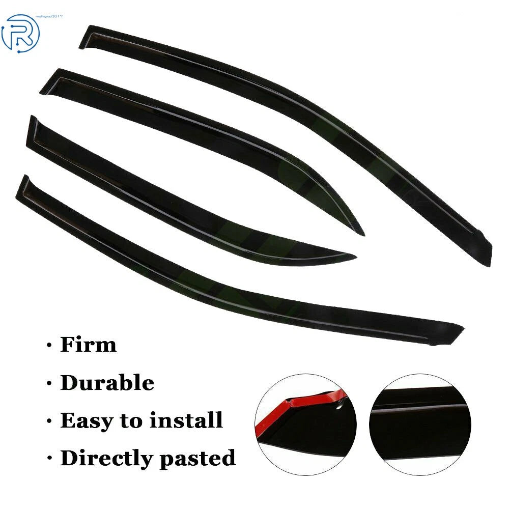 Set of 4 Black Window Vent Visors for Toyota Corolla (2009-2013)
