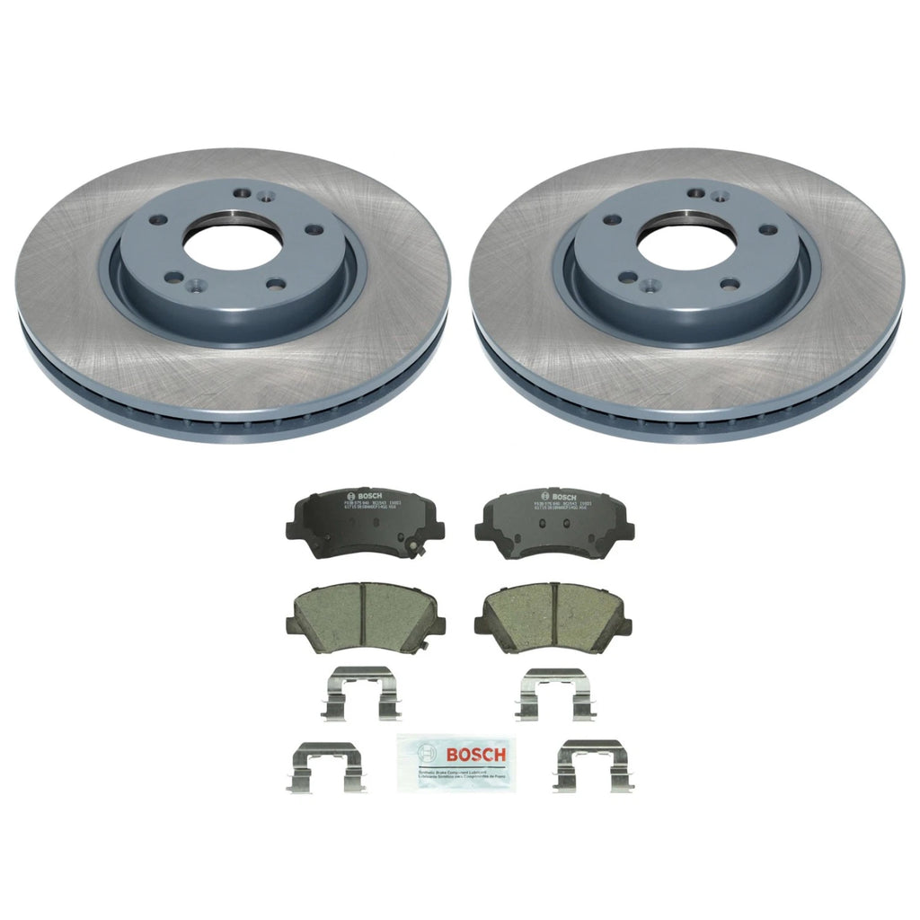 DuraGo Front Rotors & Bosch QuietCast Ceramic Brake Pads Kit for Forte (2014–2020)