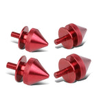 Set of 4 Aluminum Red Spiky Bumper Quick Release Fastener Lid Kit