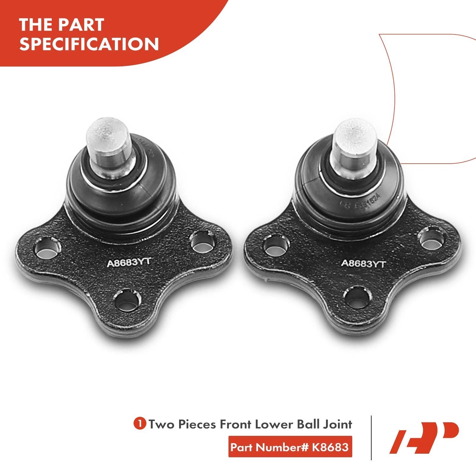Set of 12 Control Arm Ball Joints for Ford Contour (1995–2000)