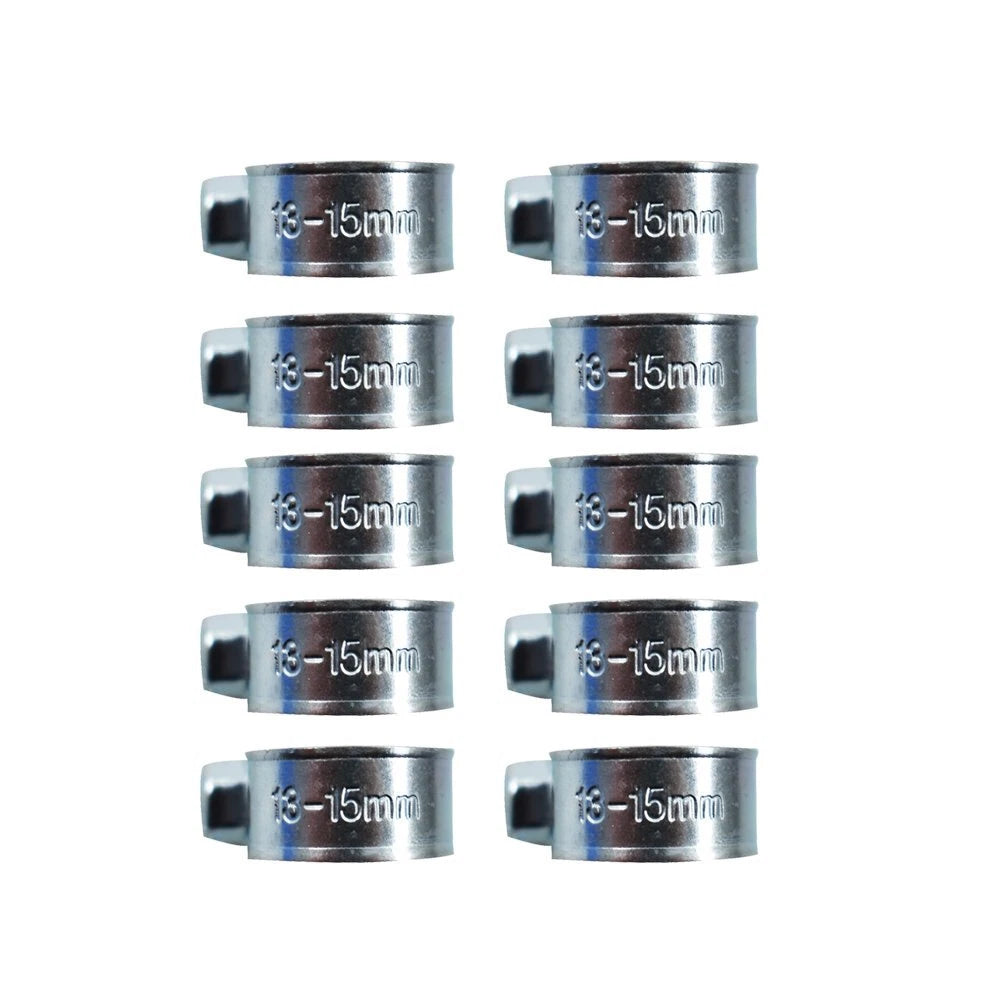 Set of 10 Fuel Injection Hose Clamps for Auto (Various Models)