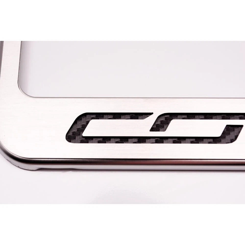 Polished License Plate Frame Replacement with Yellow LED for 2014–2017 Corvette