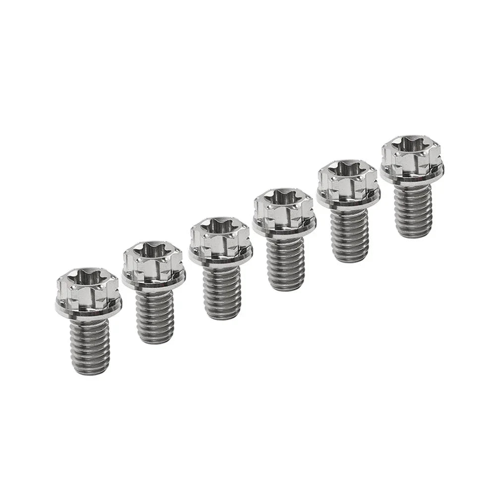 6pcs M6x35mm Titanium Torx Head Flange Screws for Motorcycle Bike Bicycle