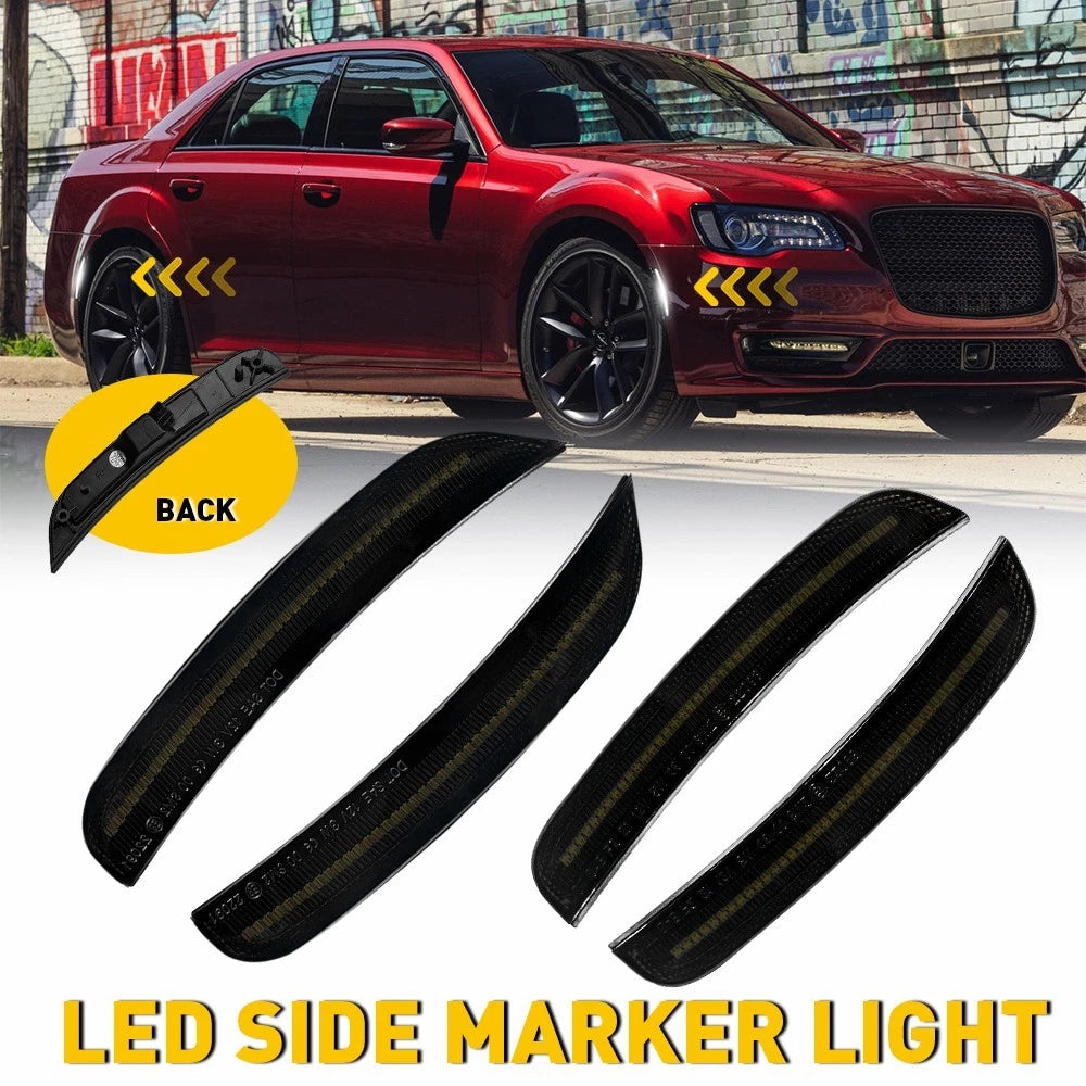 Set of 4 White LED Side Marker Lights for Chrysler 300 (2015–2023)