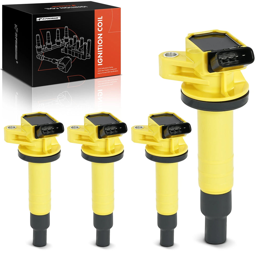 4x Yellow Ignition Coil for Toyota Corolla Matrix Pontiac (2010–2012)