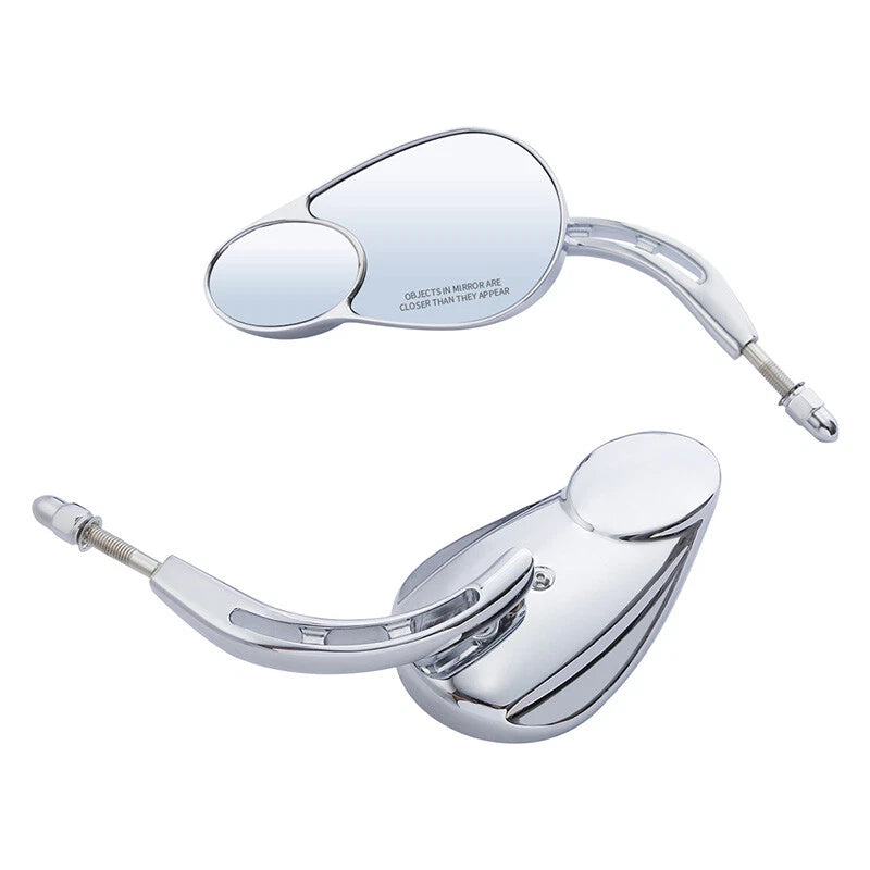 Black/Chrome Rear-View Mirrors for Harley Softail, Touring, Sportster (1988–2023)