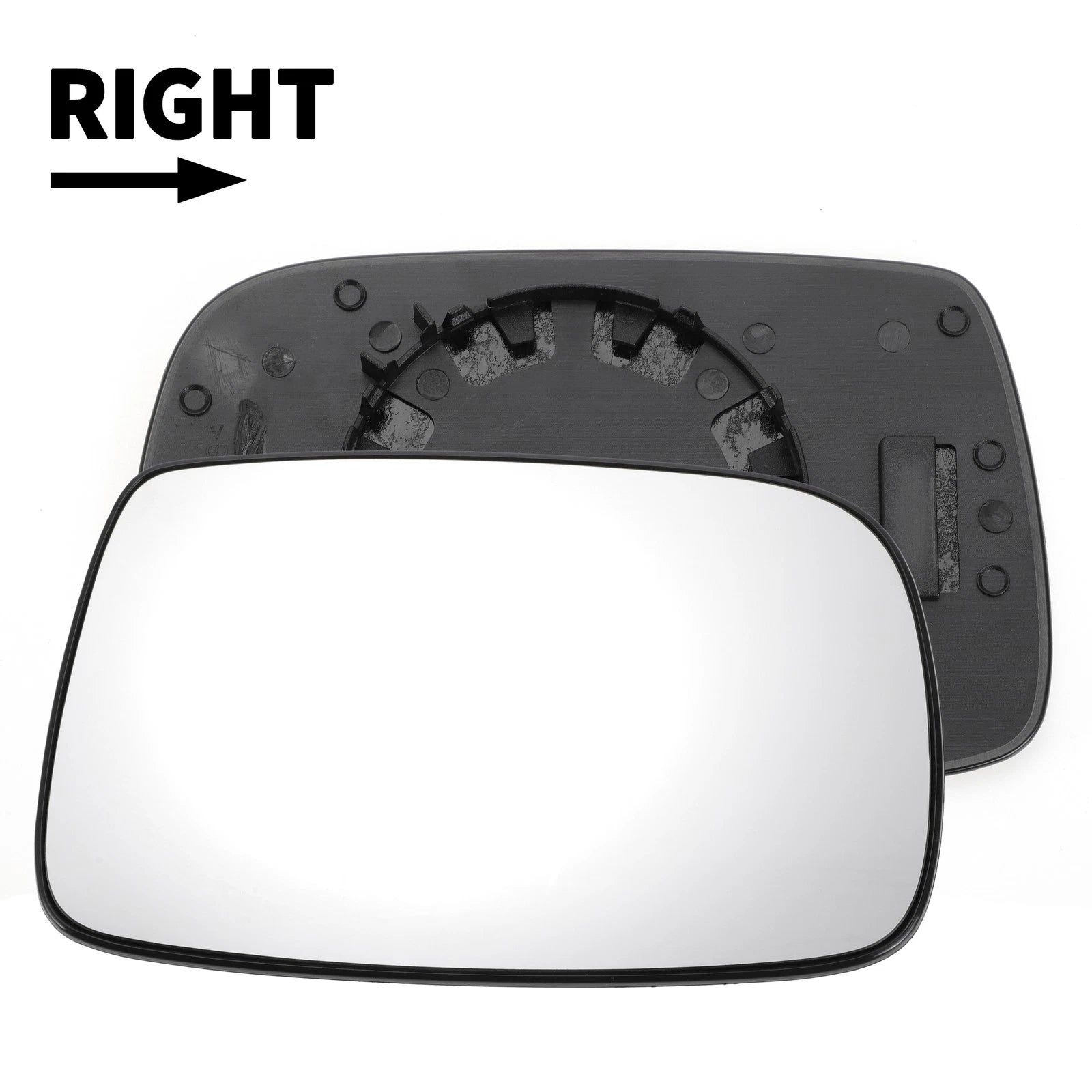 Right Side White Mirror Glass for Toyota Yaris (1999–2003)