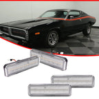 Set of 4 Clear LED Side Marker Lights for Dodge Charger (1972–1974, 1984–1987)