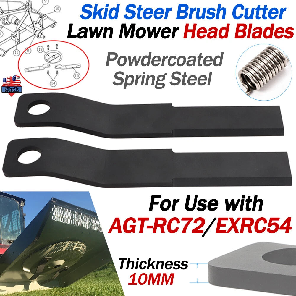 2X Skid Steer Brush Cutter Blades for AGT-RC72/EXRC54 (Steel)