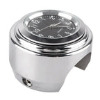 Chrome Black Dial Handlebar Glow-Watch Clock for Bike (Fits Most Bikes)