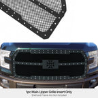 Main Upper Carbon Black Mesh Grille Insert for Ford F-150 (2015-2017)