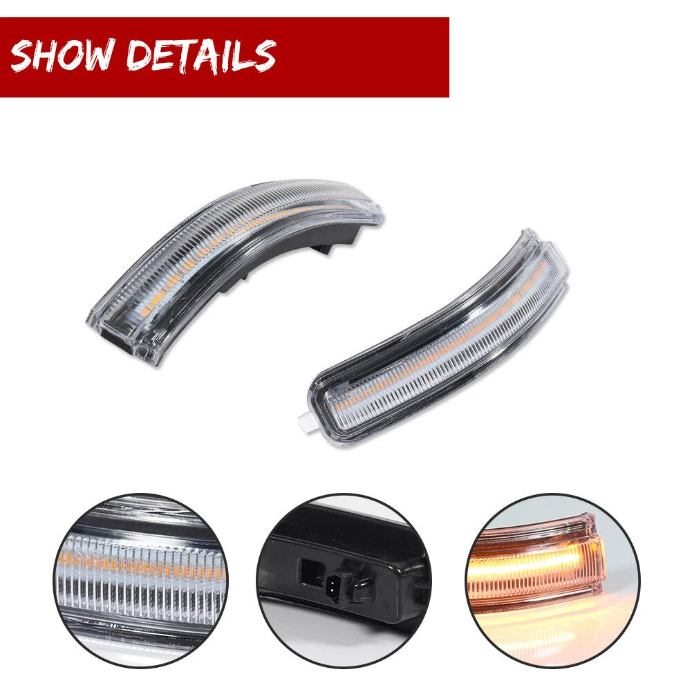 Clear Amber LED Side Mirror Signal Lights for Nissan Maxima (2009–2014)