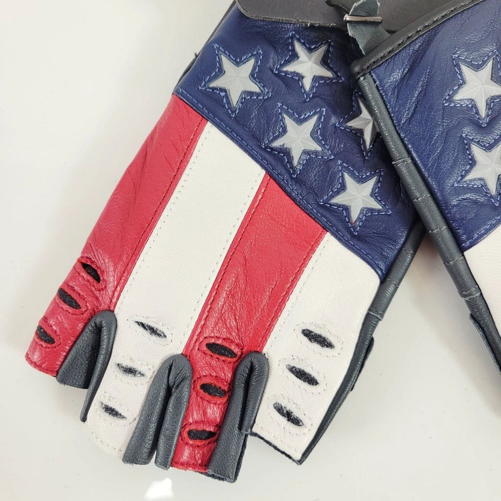 Patriot Fingerless Leather Reflective Gloves for Harley-Davidson (2019)