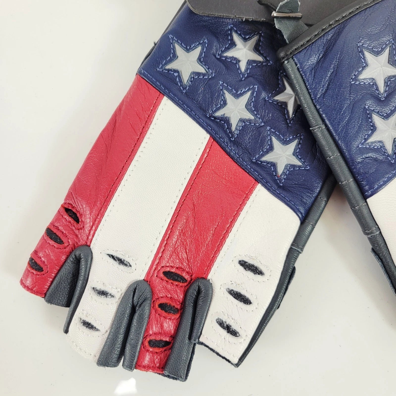 Patriot Fingerless Leather Reflective Gloves for Harley-Davidson (2019)