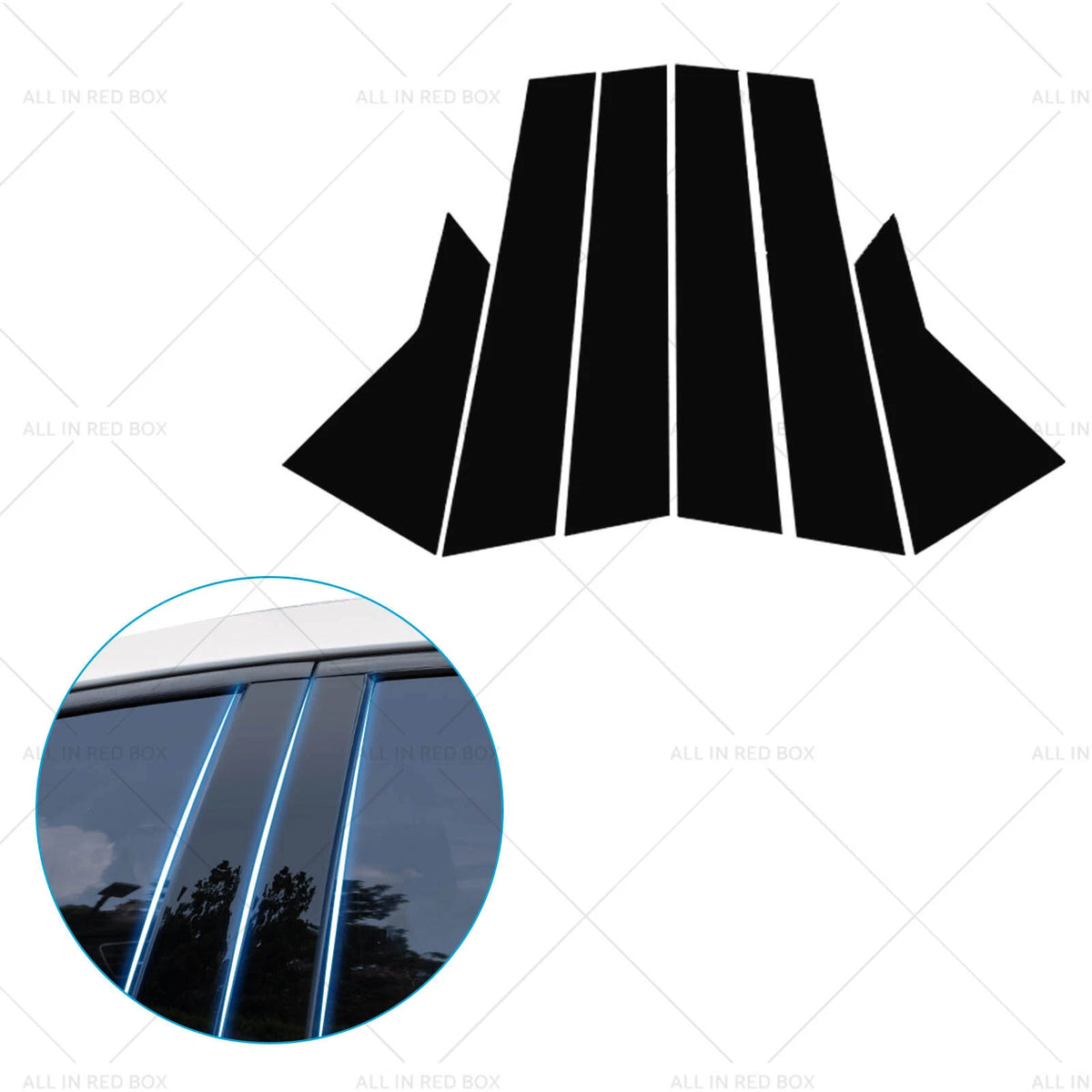 6x Black Pillar Post Cover Trim for Honda Civic (2022)