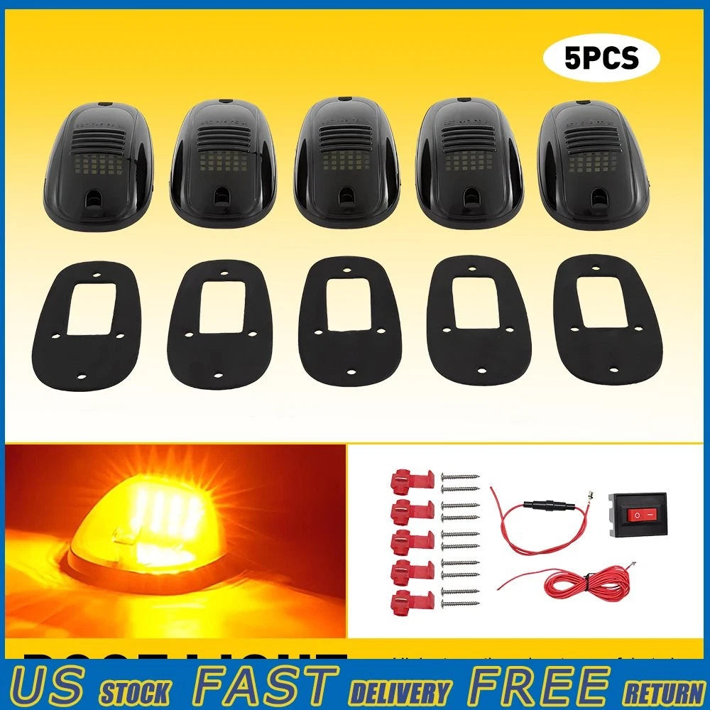 5PC Cab Roof Marker Running Lights for Dodge Ram 1500 2500 3500 4500 5500 Amber