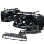Smoked Headlight + Clear Lens Corner + LED Fog Light Set for Ford F150 (2004–2008)
