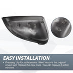 Pair Rearview Mirror Cover Caps Black Carbon Fiber for Audi A4 A5 S4 S5 RS5 (2013–2020)