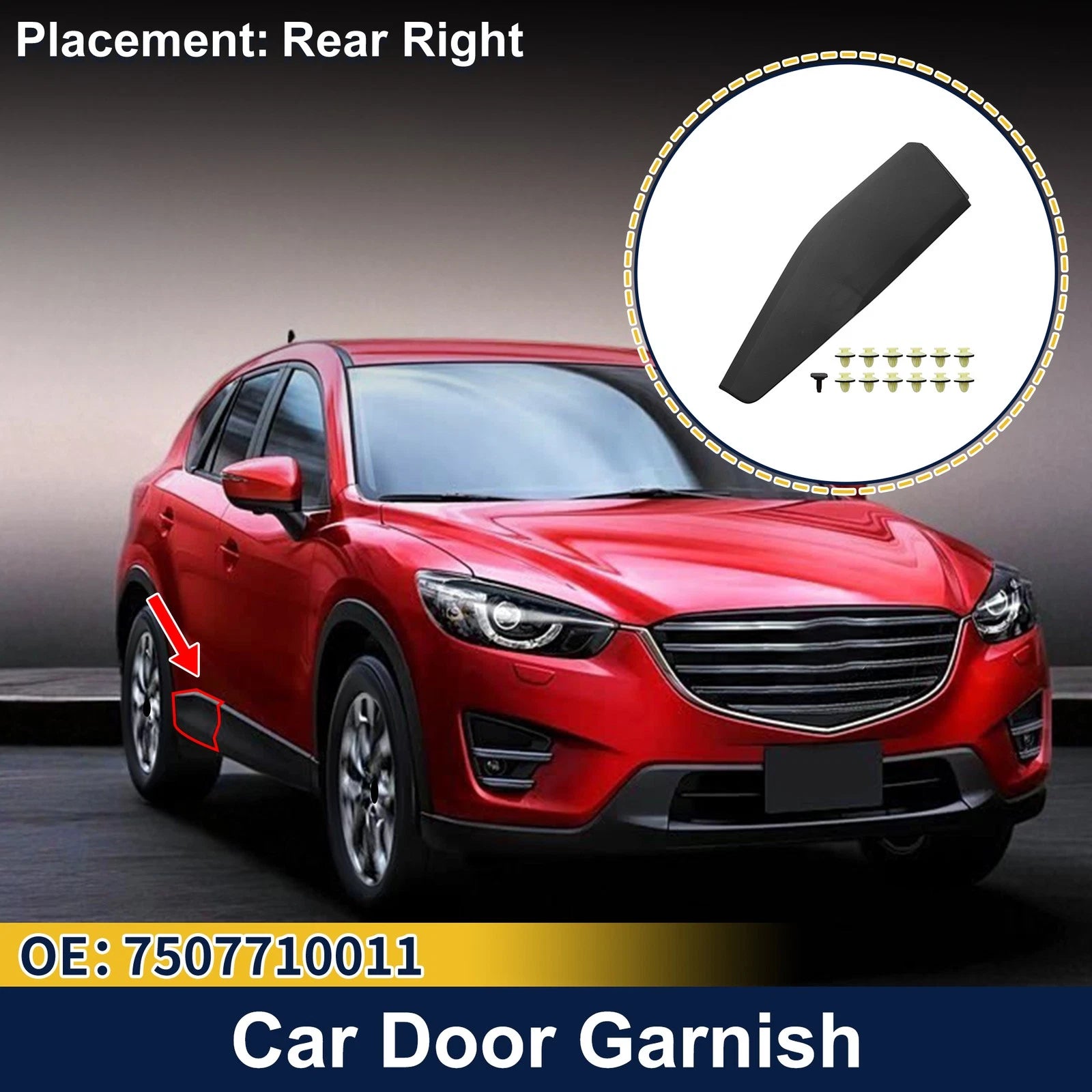 Door Side Lower Trim Garnish No. 7507710011 for Toyota C-HR (2017–2023)
