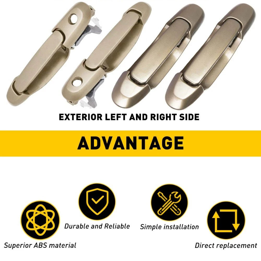 Set of 4 Exterior Door Handles for Toyota Sienna (1998–2003)