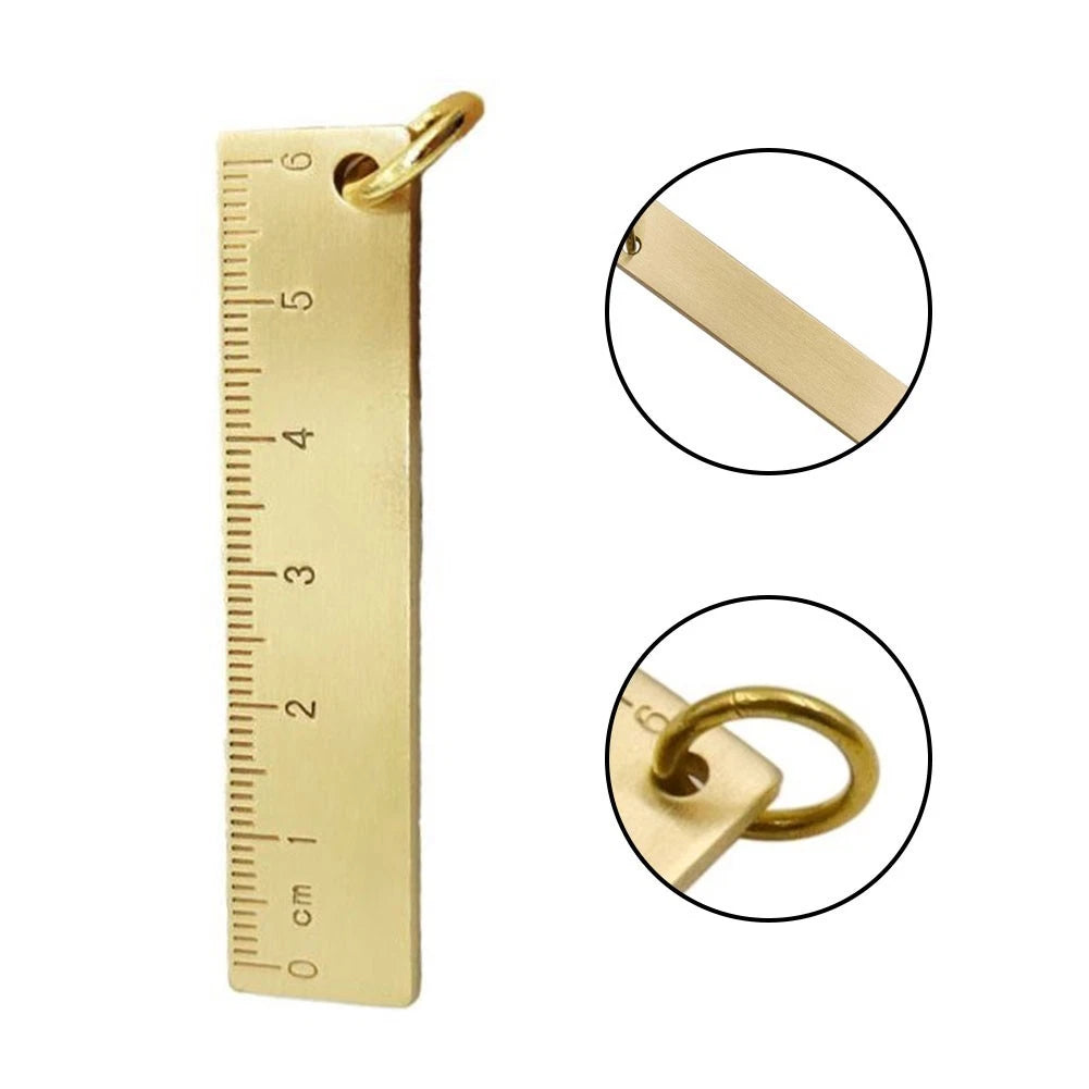 Copper Ruler 6cm Thickened Brass for Key Pendant