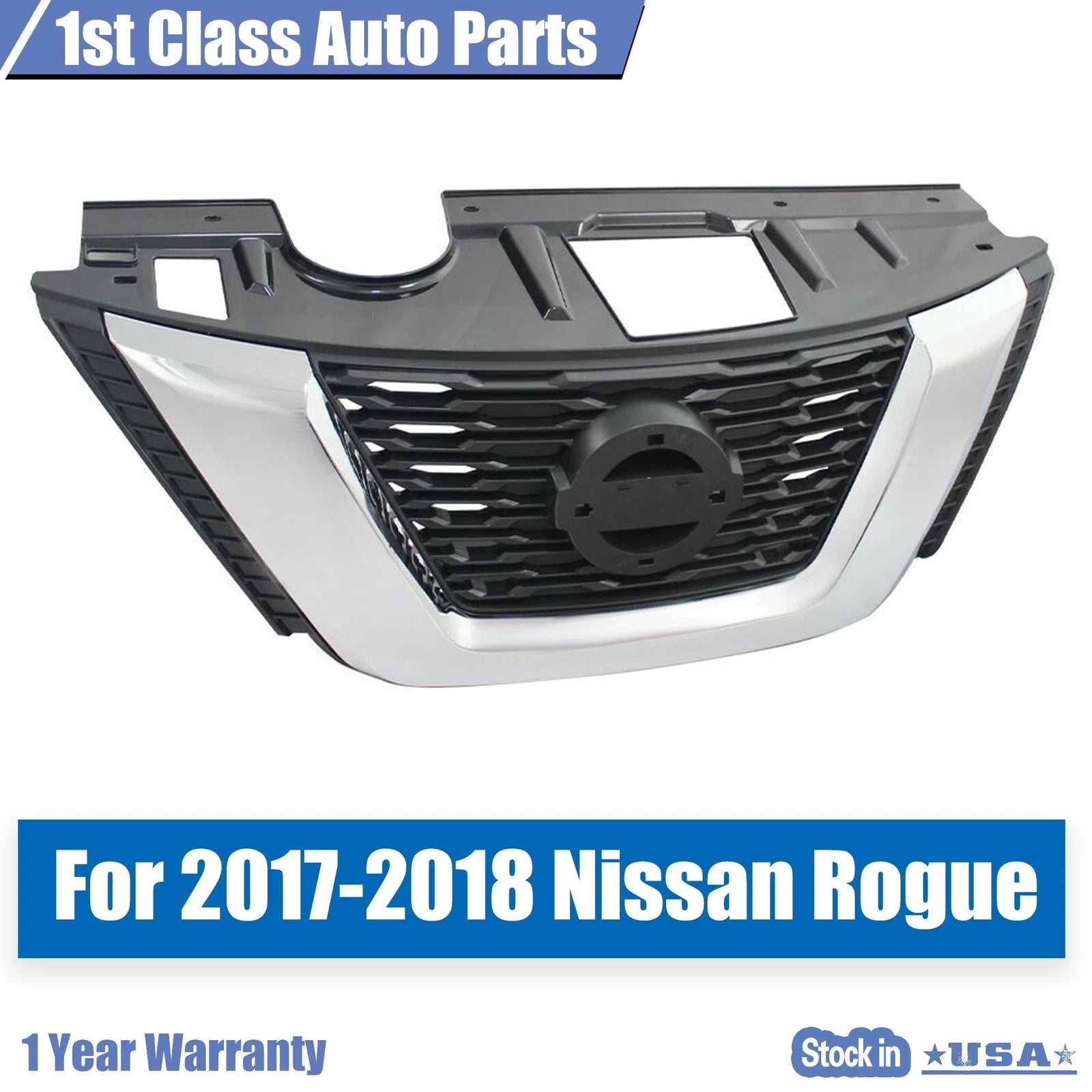 Chrome Front Bumper Grille for Nissan Rogue (2017-2018)