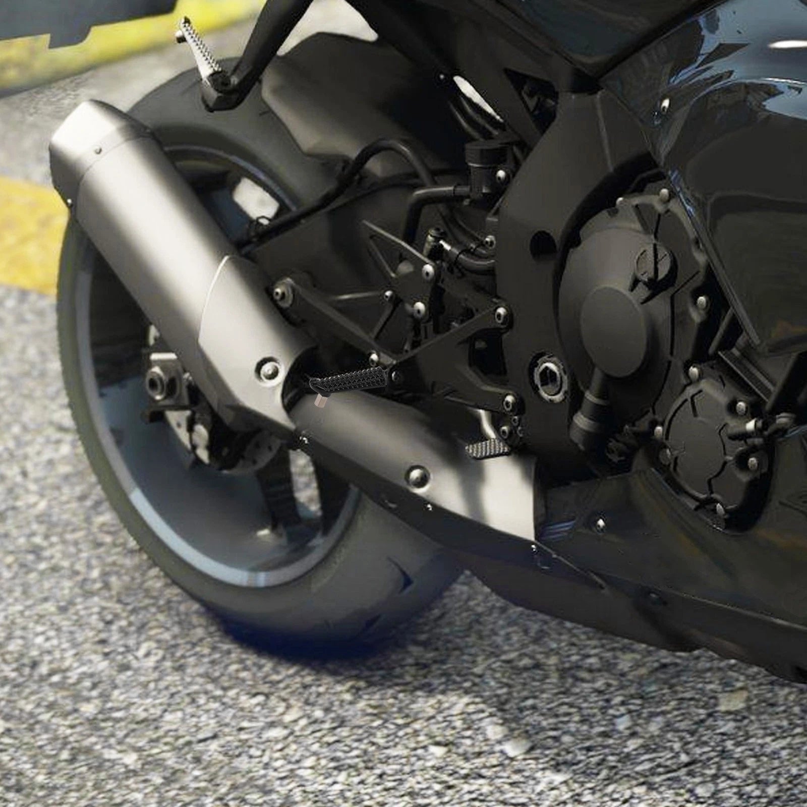 Black Front Foot Pegs for Yamaha R1 R1S R1M (1998–2024)