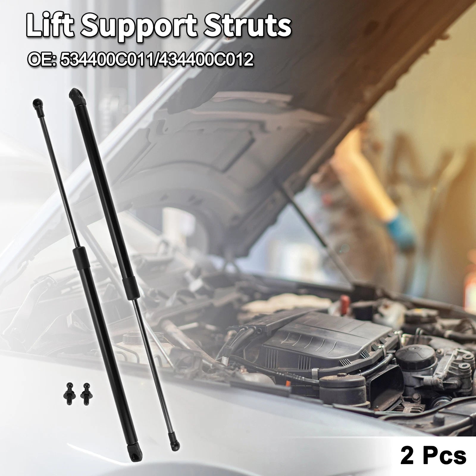Front Hood Lift Supports Struts 2X No. 534400C011/434400C012 for Toyota Tundra (2007–2021)
