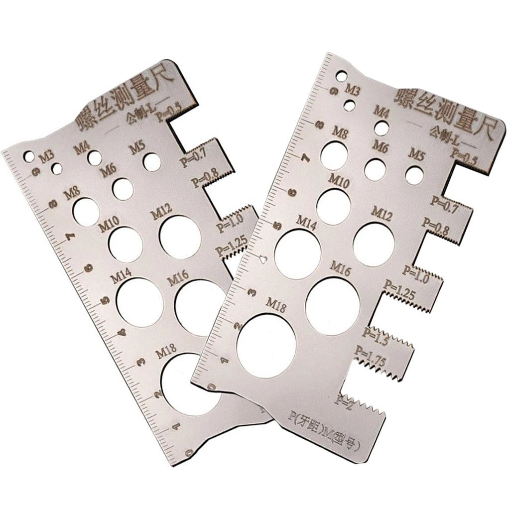 Screw Thread Pitch Gauge Tool 100mm Stainless Steel for Accurate Reading