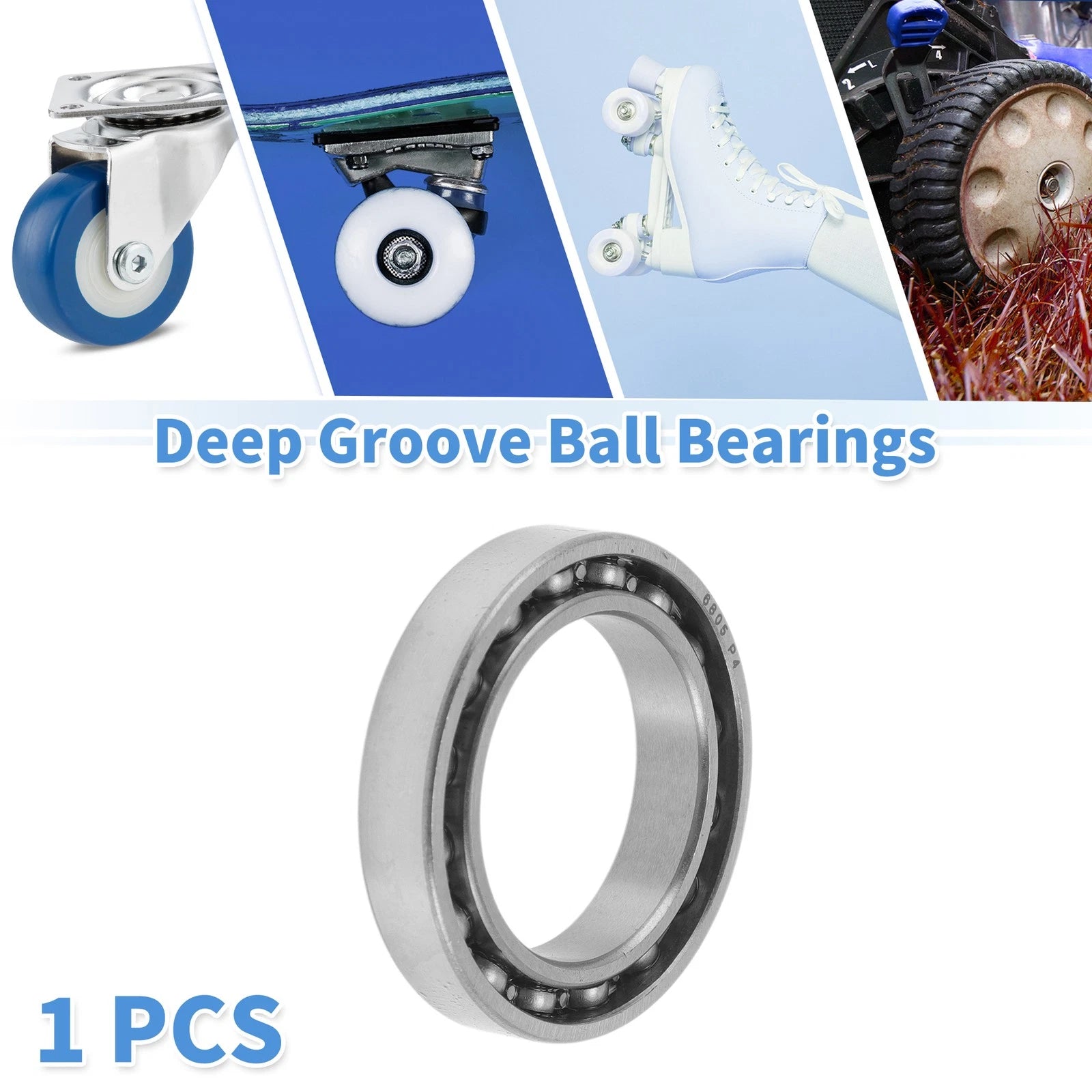 Deep Groove Ball Bearing 25x37x7mm for Scooter Skateboard (1Pc)