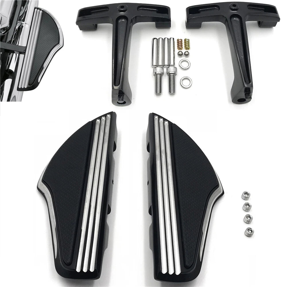 Shark Fin Leaf Defiance Passenger Footboard Kit for Harley Touring (1993–2008)
