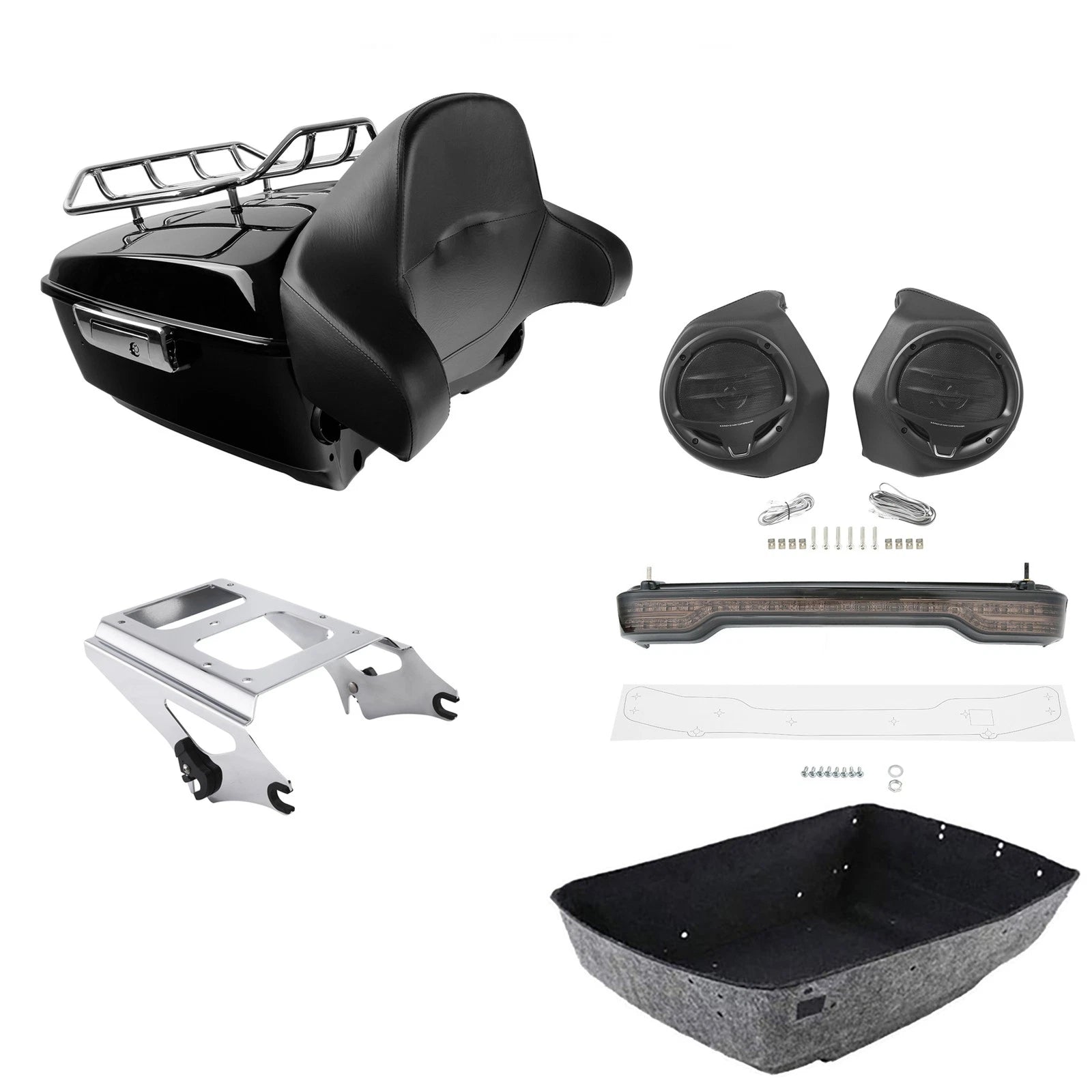 LED Light Rack Speakers for Harley Road Glide (2009–2013)