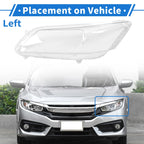 1 Pcs Headlight Lens Cover for Honda Accord (2013–2016) PC Clear