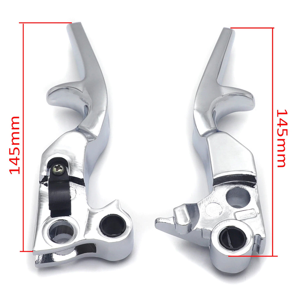 Chrome Skull Shorty Brake Clutch Levers for Harley XL (1996–2003), Softail (1996–2012), Touring (1996–2007)