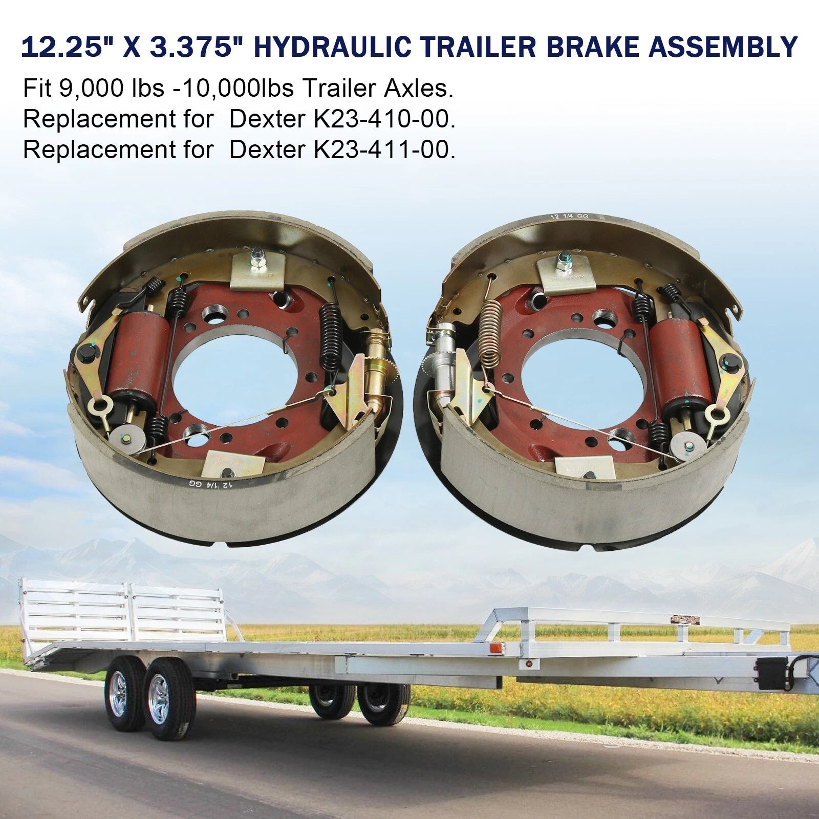 Hydraulic Brakes for Dexter 9K 10K Trailer Axles (Fits 23-410 23-411)