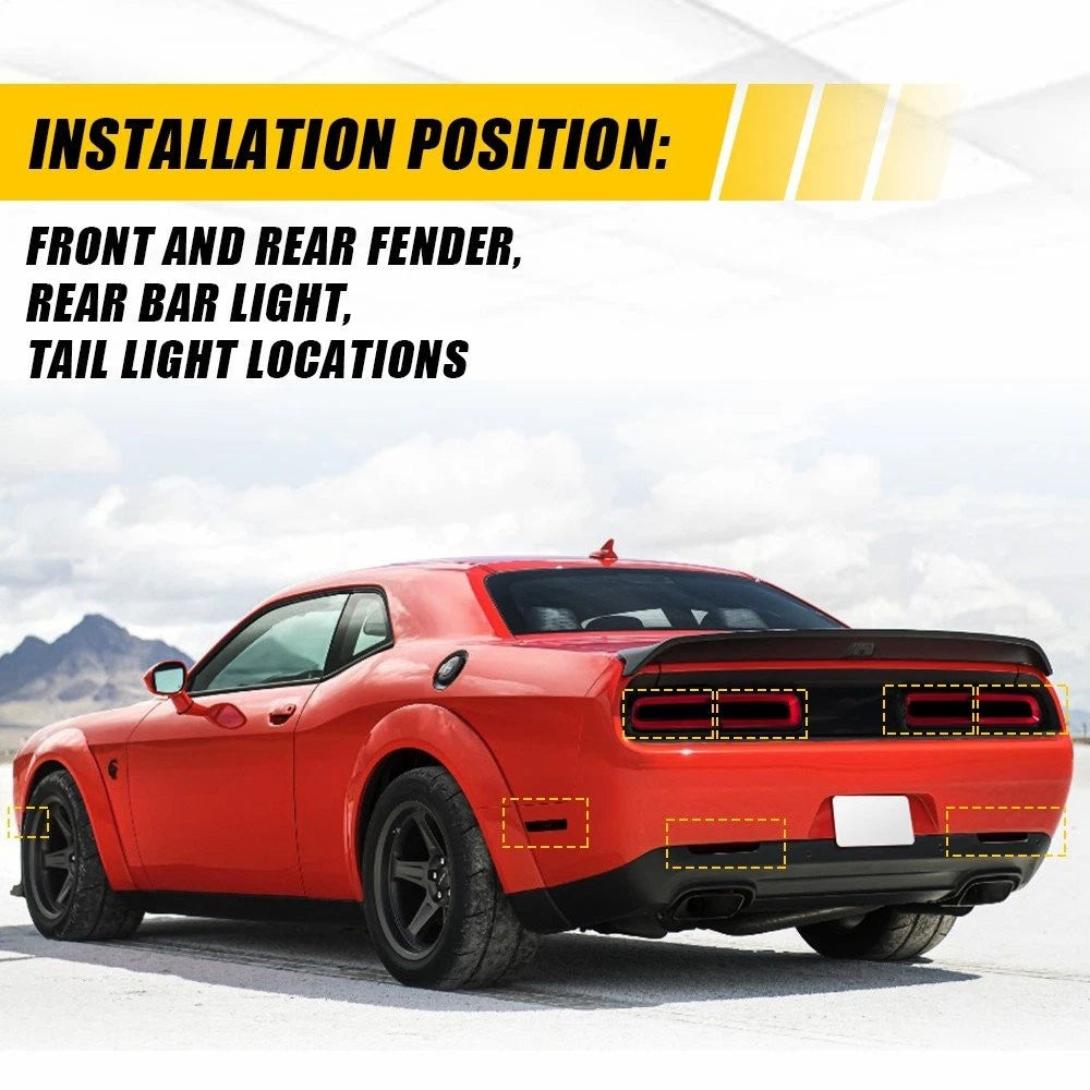 Tail Light Rear Reflector Vinyl Smoke Overlay for Challenger (2015–2023)
