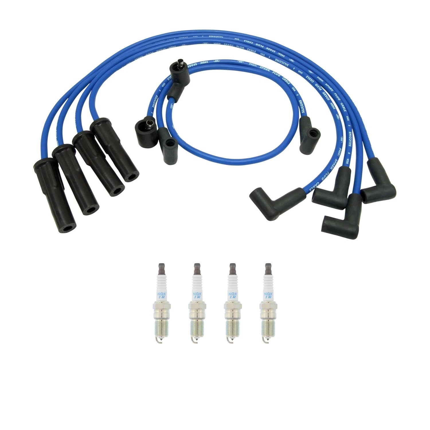 NGK 8mm Wire Set & Iridium Spark Plug Kit for Ford Ranger Mercury Capri (1993–2002)