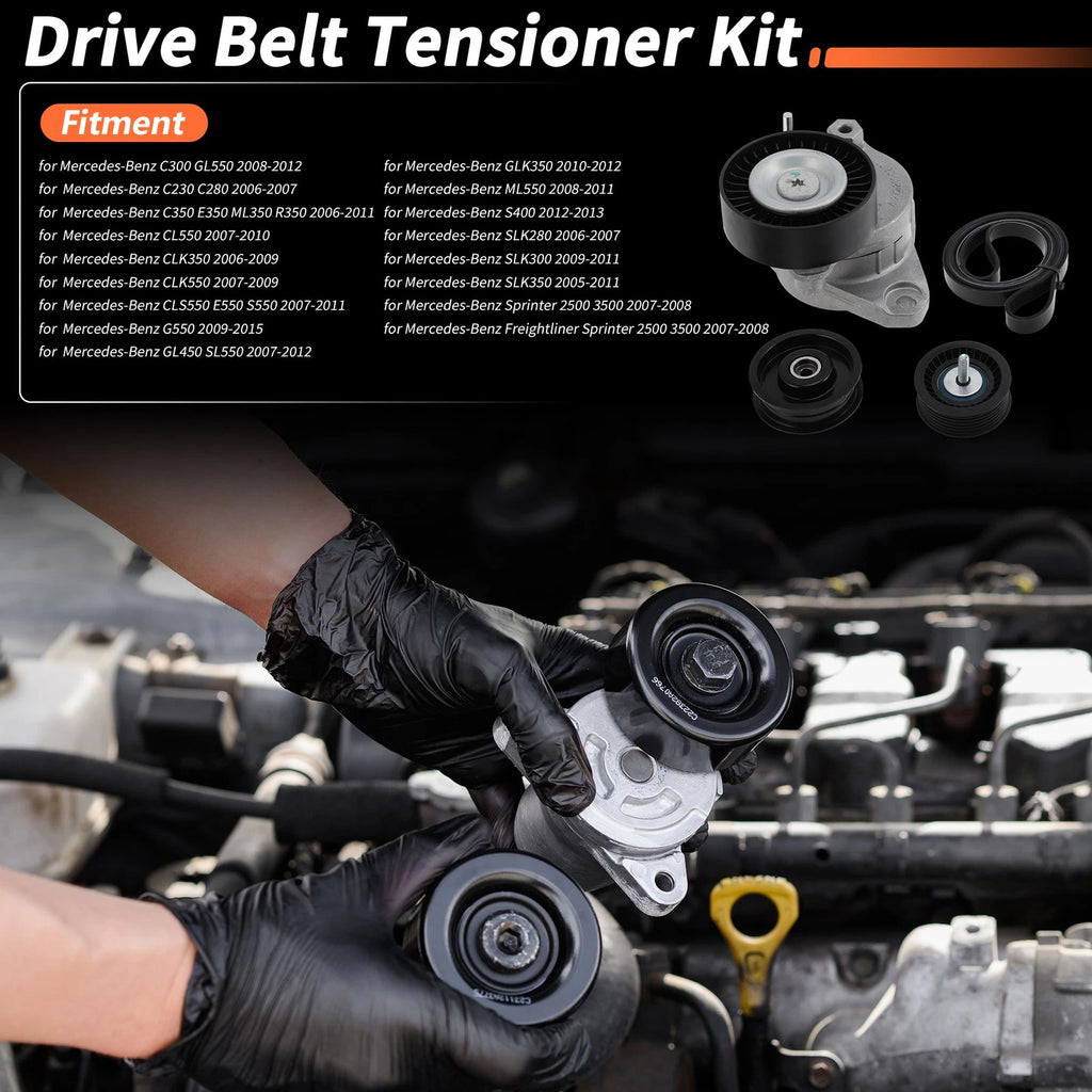 Set of 1 Drive Belt Tensioner Kit for Mercedes-Benz C300 GL550 (2008–2012) 2722000070