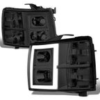 Smoked Lens Headlight w/LED Bar for Silverado 1500 2500HD 3500 (2007–2014)