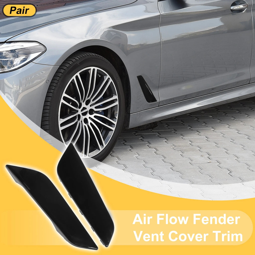 Air Flow Fender Vent Cover Trim for BMW 5 Series G30/G31 (2017–2023) Gloss Black 1 Pair